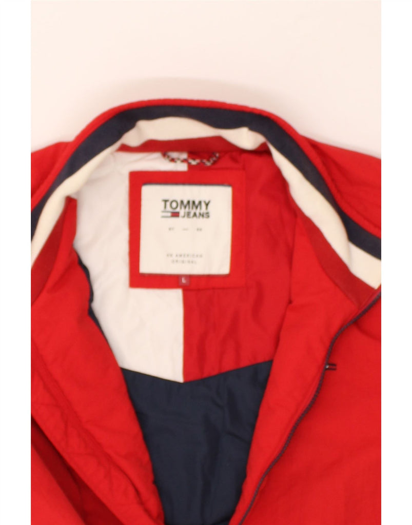 TOMMY HILFIGER Mens Bomber Jacket UK 40 Large Red Polyamide | Vintage Tommy Hilfiger | Thrift | Second-Hand Tommy Hilfiger | Used Clothing | Messina Hembry 
