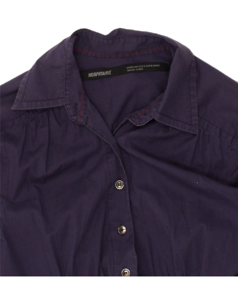 MURPHY & NYE Womens Shirt UK 12 Medium Purple Cotton | Vintage Murphy & Nye | Thrift | Second-Hand Murphy & Nye | Used Clothing | Messina Hembry 