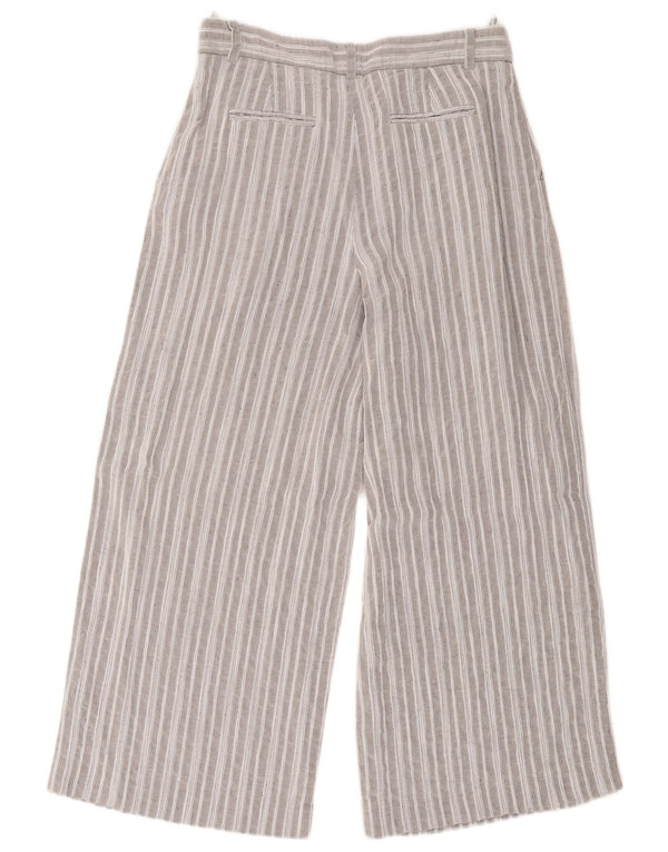 Luisa Spagnoli Womens High Waist Cropped Trousers IT 46 Large W34 L25 Grey