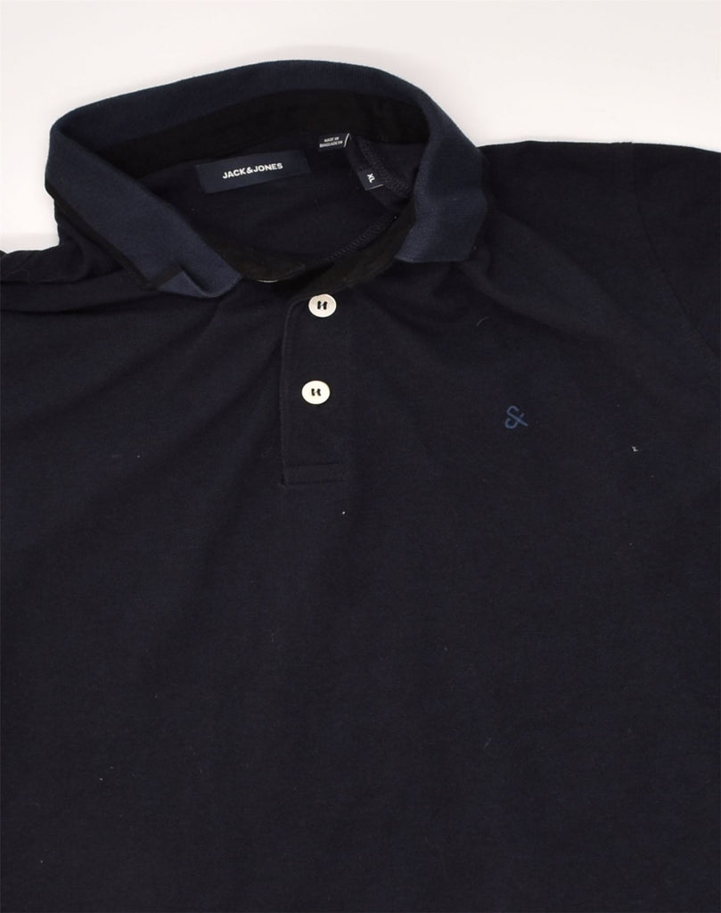 JACK & JONES Mens Polo Shirt XL Navy Blue Cotton | Vintage Jack & Jones | Thrift | Second-Hand Jack & Jones | Used Clothing | Messina Hembry 