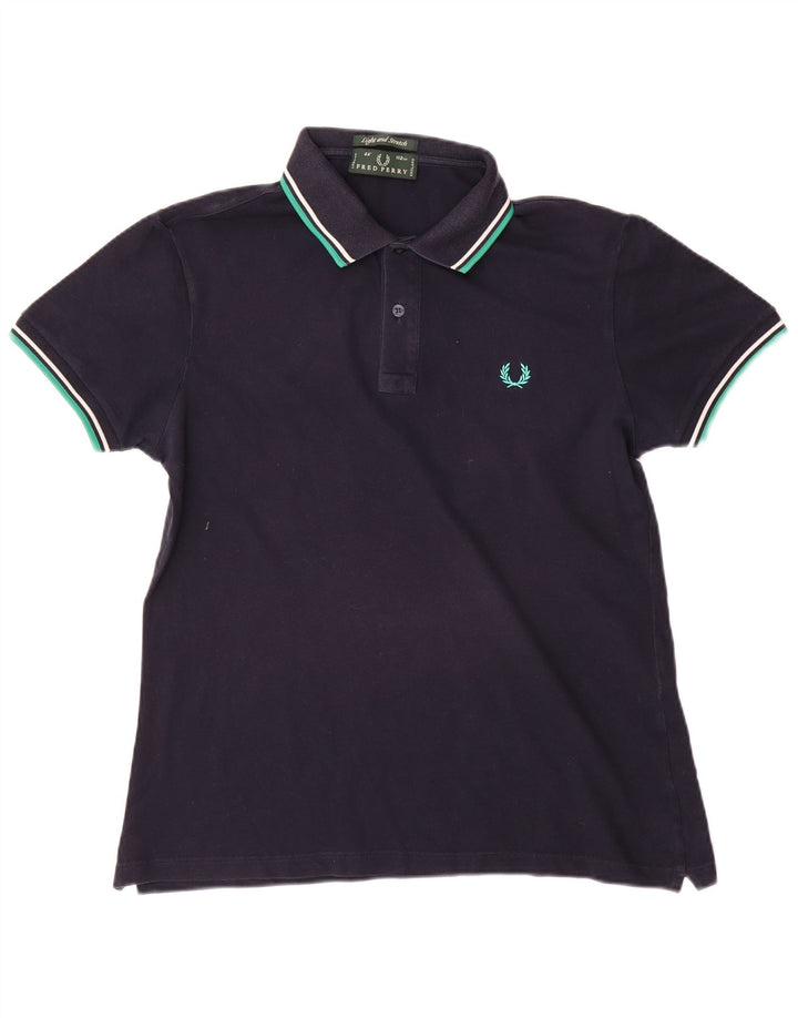 Fred Perry Mens Polo Shirt Medium Navy Blue Cotton