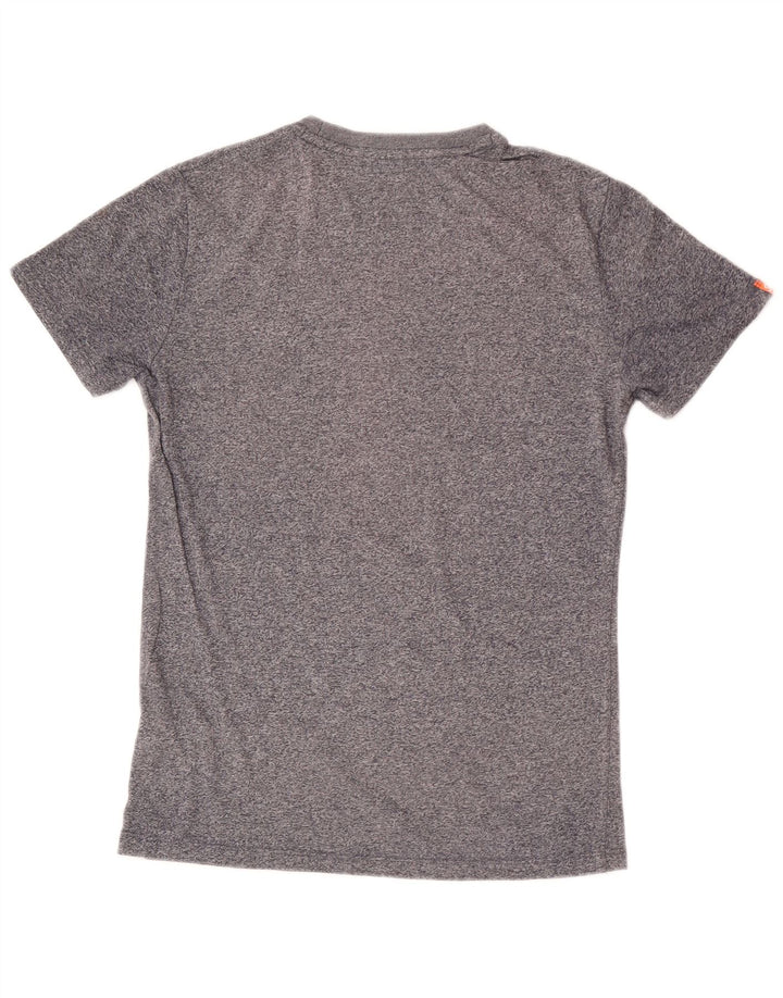 Superdry Mens T-Shirt Top Small Grey Flecked Cotton