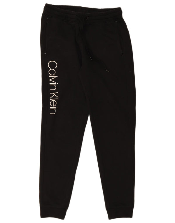 Calvin Klein Mens Graphic Tracksuit Trousers Joggers Small Black Cotton