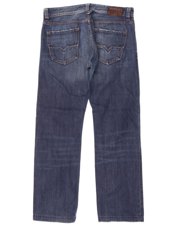 Diesel Mens Straight Jeans W32 L31 Blue Cotton