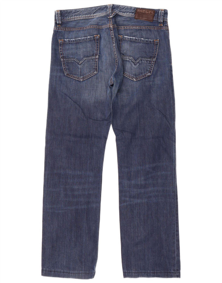 Diesel Mens Straight Jeans W32 L31 Blue Cotton