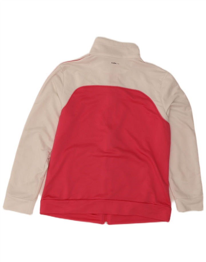 Adidas Womens Tracksuit Top Jacket UK 16/18 Large Pink Colourblock