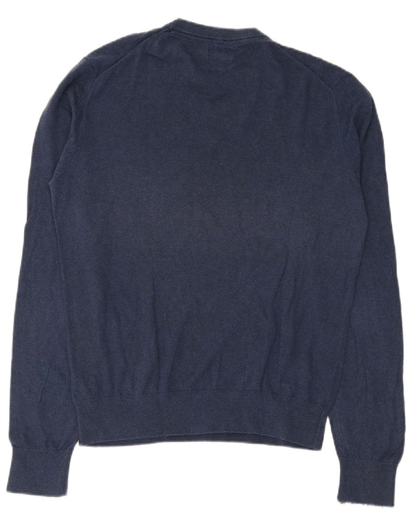 Gutteridge Mens Crew Neck Jumper Sweater Medium Navy Blue Cotton