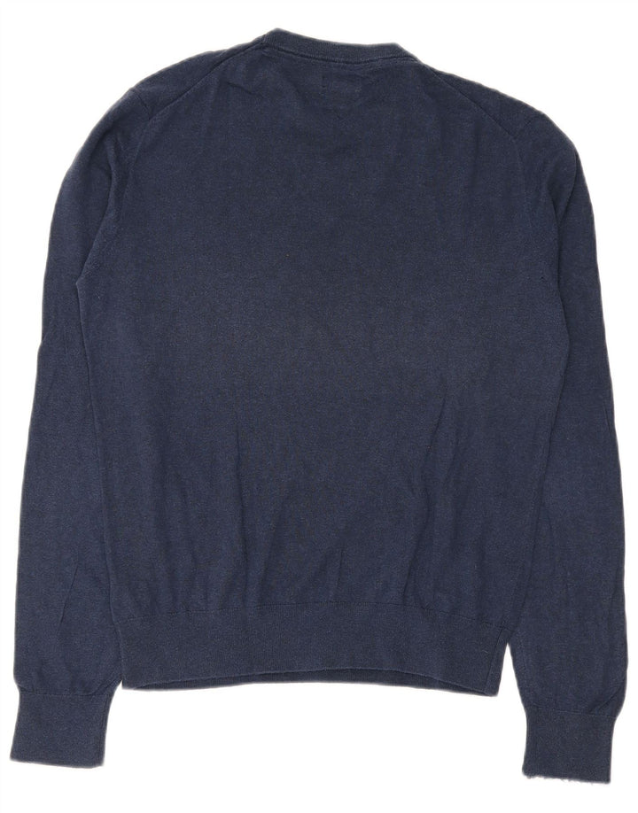 Gutteridge Mens Crew Neck Jumper Sweater Medium Navy Blue Cotton