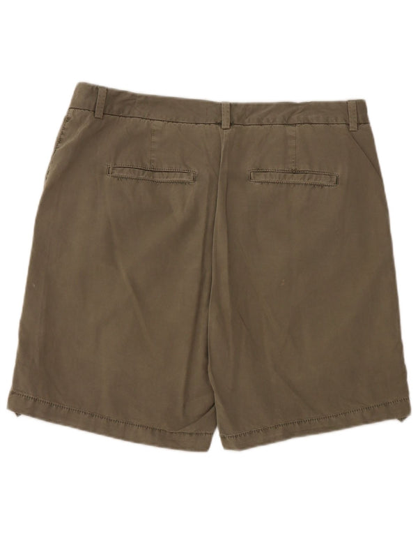 Marks & Spencer Womens Chino Shorts UK 14 Large W34  Khaki Cotton