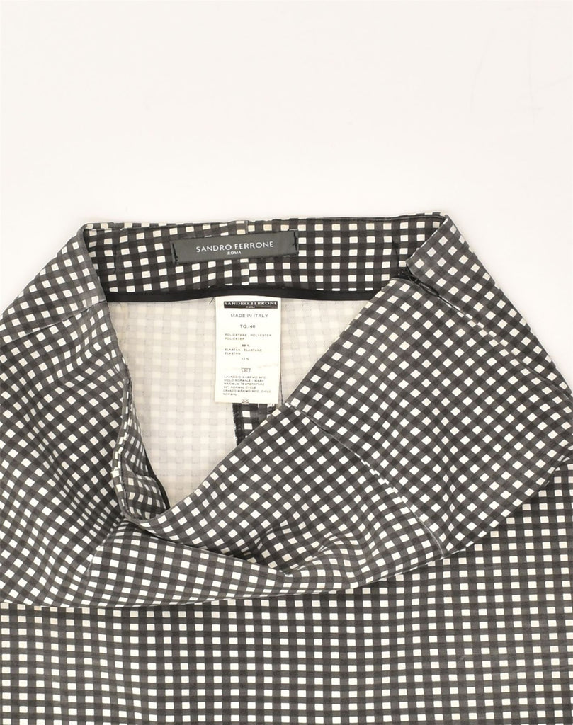 SANDRO FERRONE Womens Pencil Skirt IT 40 Small W27 Grey Gingham Cotton | Vintage Sandro Ferrone | Thrift | Second-Hand Sandro Ferrone | Used Clothing | Messina Hembry 