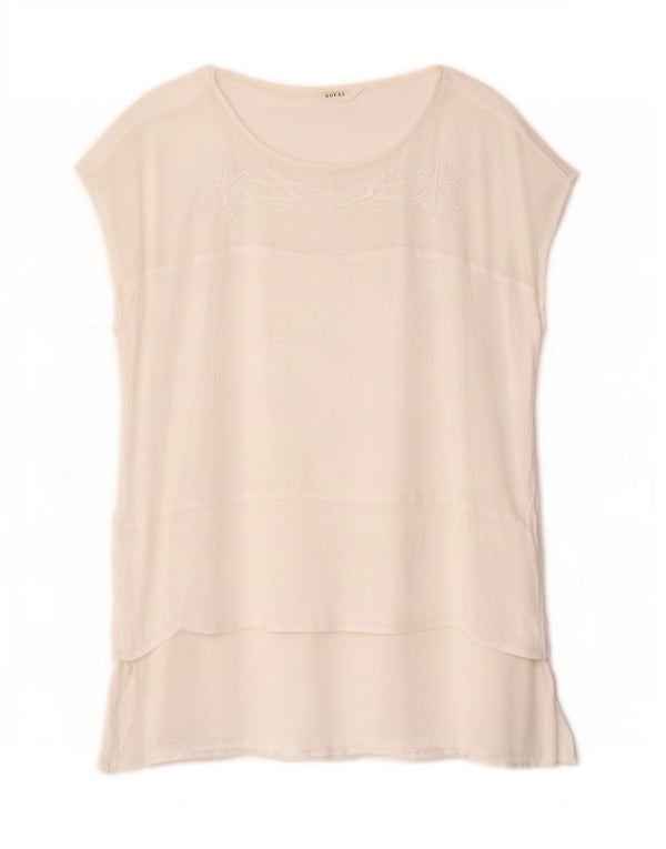 Guess Womens Sleeveless Blouse Top UK 18 XL White