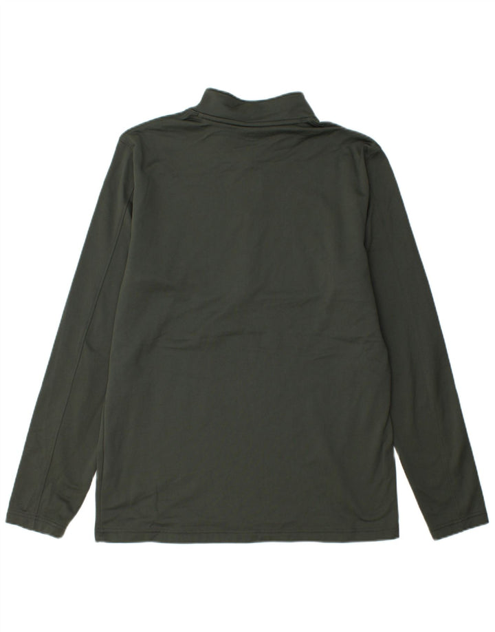 UNDER ARMOUR Mens Zip Neck Pullover Tracksuit Top Large Khaki Polyester