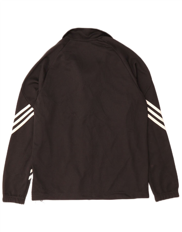 Adidas Boys Climalite Tracksuit Top Jacket 13-14 Years Black Polyester