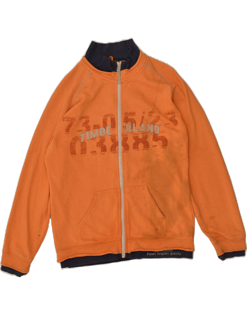 TIMBERLAND Boys Graphic Tracksuit Top Jacket 11-12 Years Orange Cotton | Vintage Timberland | Thrift | Second-Hand Timberland | Used Clothing | Messina Hembry 