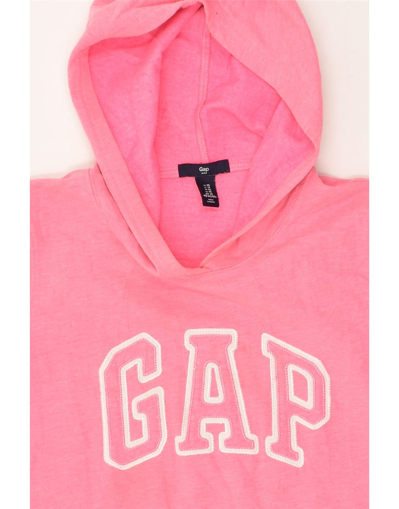 GAP Womens Loose Fit Graphic Hoodie Jumper UK 6 XS Pink Cotton | Vintage Gap | Thrift | Second-Hand Gap | Used Clothing | Messina Hembry 