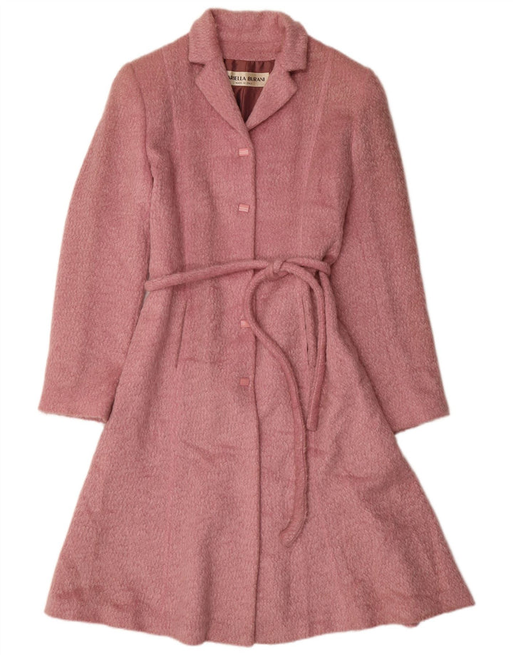 Mariella Burani Womens Overcoat UK 14 Medium  Pink Wool