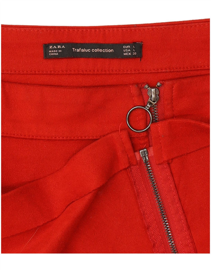 Zara Womens Trafaluc Mini Skirt Large W32  Red Polyester