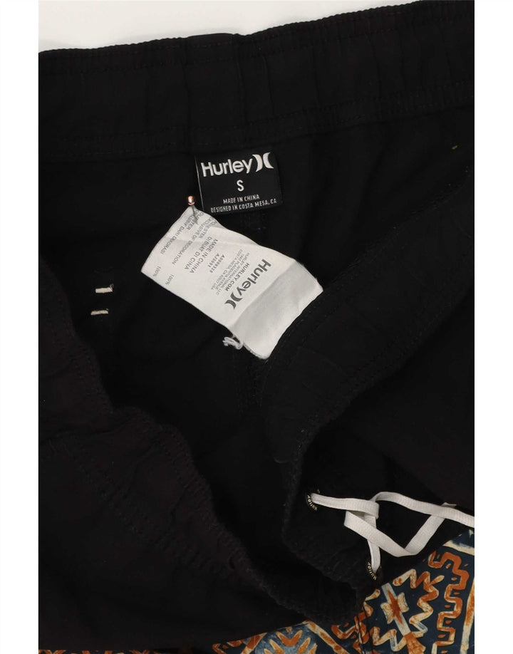 Hurley Mens Swimming Shorts Small Black Geometric Polyester