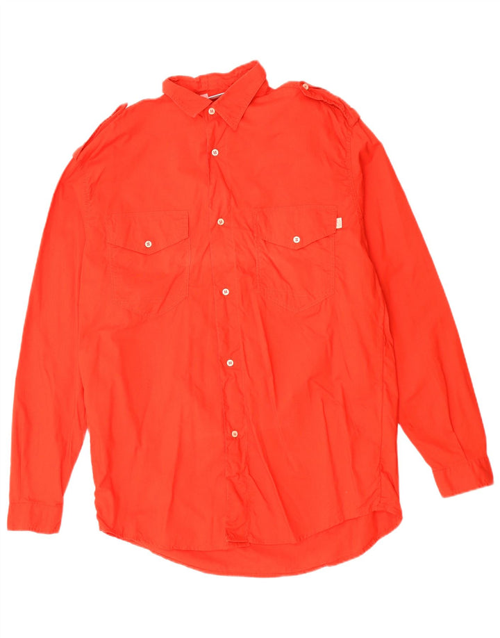 MASH Mens Military Shirt Medium Red Cotton
