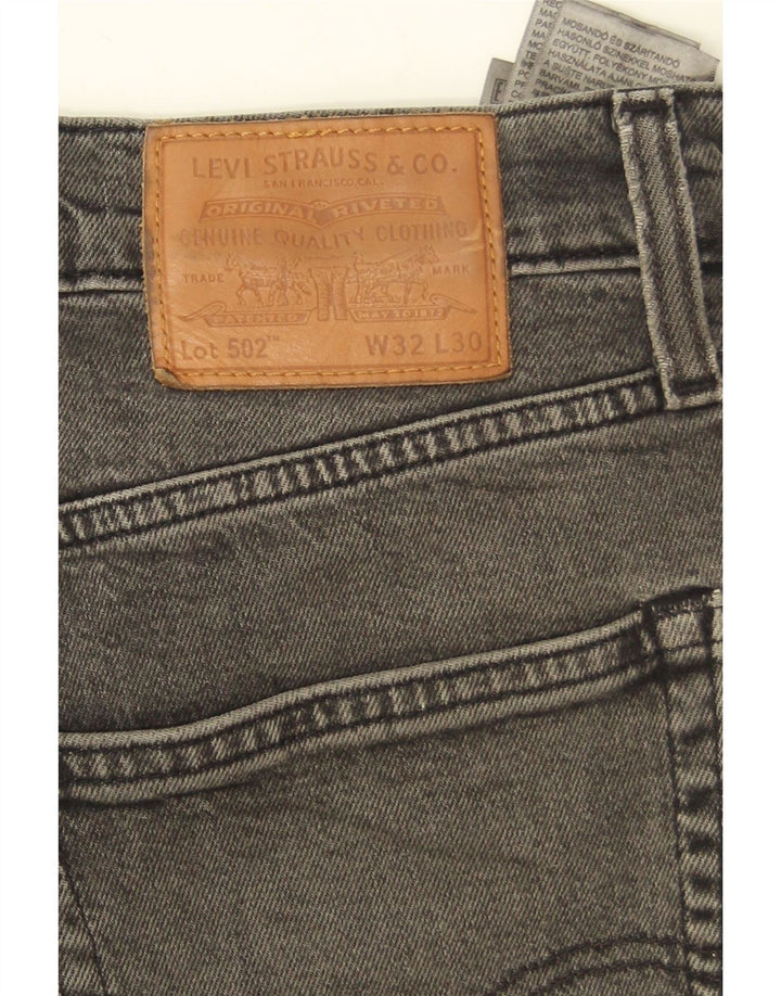 Levi's Mens 502 Tapered Jeans W32 L30 Grey Cotton