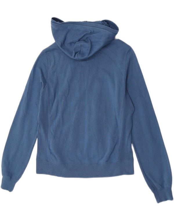 Champion Womens Graphic Hoodie Jumper UK 14 Large Blue Cotton