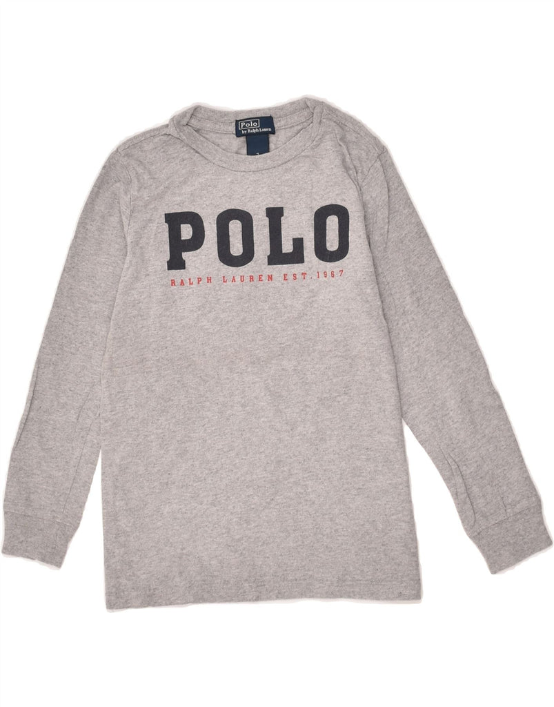 POLO RALPH LAUREN Boys Graphic Top Long Sleeve 6-7 Years Grey Cotton | Vintage Polo Ralph Lauren | Thrift | Second-Hand Polo Ralph Lauren | Used Clothing | Messina Hembry 