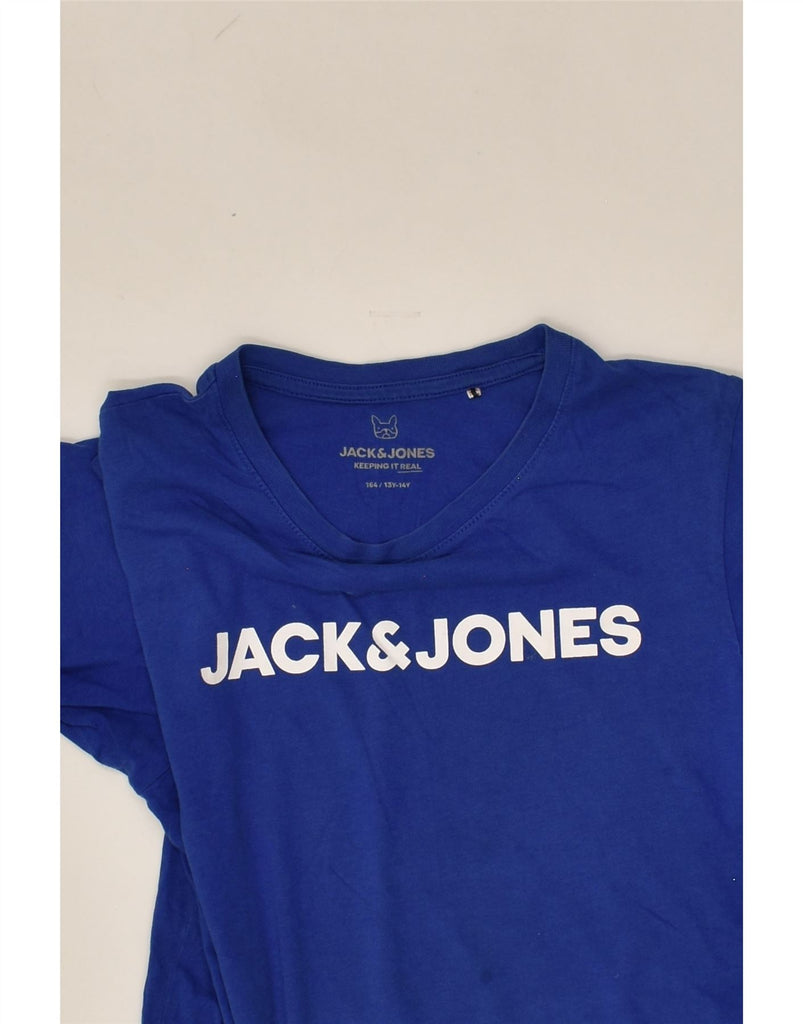 JACK & JONES Boys Graphic T-Shirt Top 13-14 Years Blue Cotton | Vintage Jack & Jones | Thrift | Second-Hand Jack & Jones | Used Clothing | Messina Hembry 