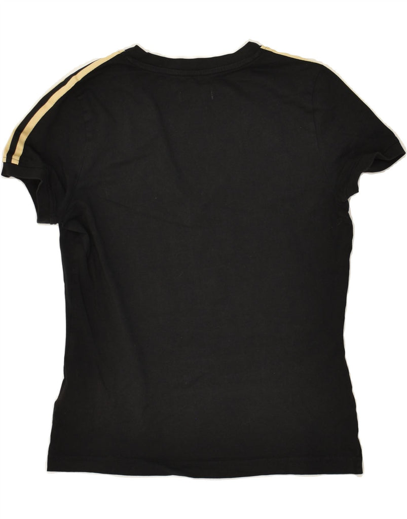 ADIDAS Womens T-Shirt Top UK 14 Medium Black Cotton | Vintage Adidas | Thrift | Second-Hand Adidas | Used Clothing | Messina Hembry 