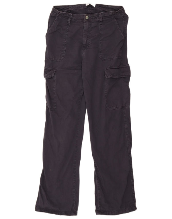 Zara Womens Straight Cargo Trousers EU 38 Small W28 L31 Navy Blue