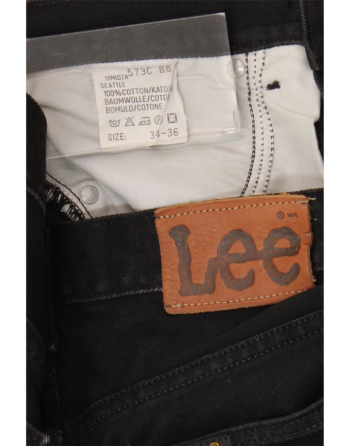 LEE Mens Seattle Straight Jeans W34 L33 Black Cotton