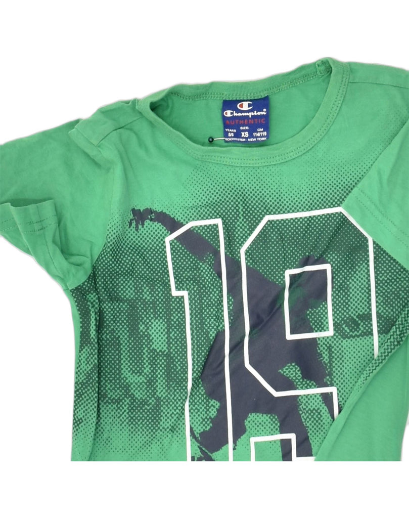 CHAMPION Boys SKATE Graphic T-Shirt Top 5-6 Years XS Green Cotton | Vintage Champion | Thrift | Second-Hand Champion | Used Clothing | Messina Hembry 