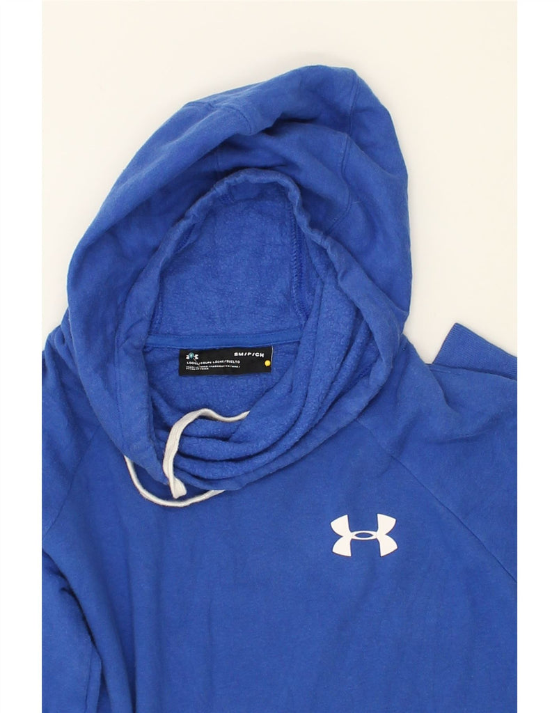 UNDER ARMOUR Womens Oversized Hoodie Jumper UK 10 Small Blue Cotton | Vintage Under Armour | Thrift | Second-Hand Under Armour | Used Clothing | Messina Hembry 