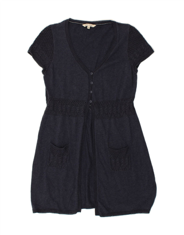FAT FACE Womens Longline Cardigan Sweater UK 12 Medium Navy Blue Vintage Fat Face and Second-Hand Fat Face from Messina Hembry 