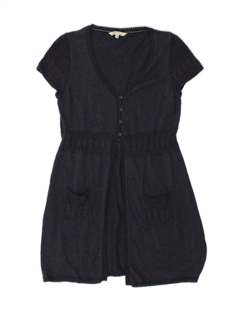 FAT FACE Womens Longline Cardigan Sweater UK 12 Medium Navy Blue Vintage Fat Face and Second-Hand Fat Face from Messina Hembry 