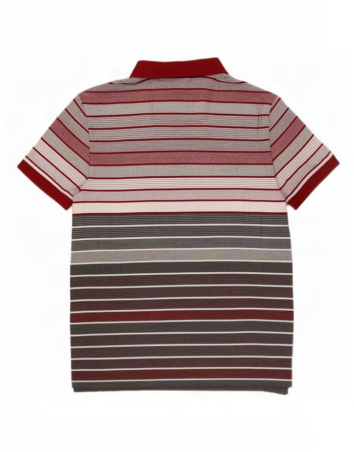Hugo Boss Mens Regular Fit Polo Shirt Small Red Striped Cotton