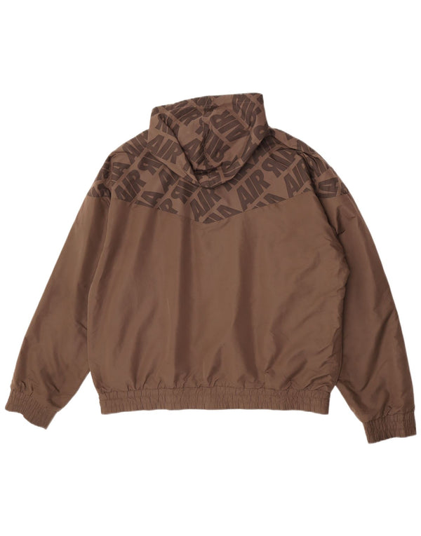 Nike Mens Hooded Graphic Reversible Jacket UK 45/47 XL Brown Polyester