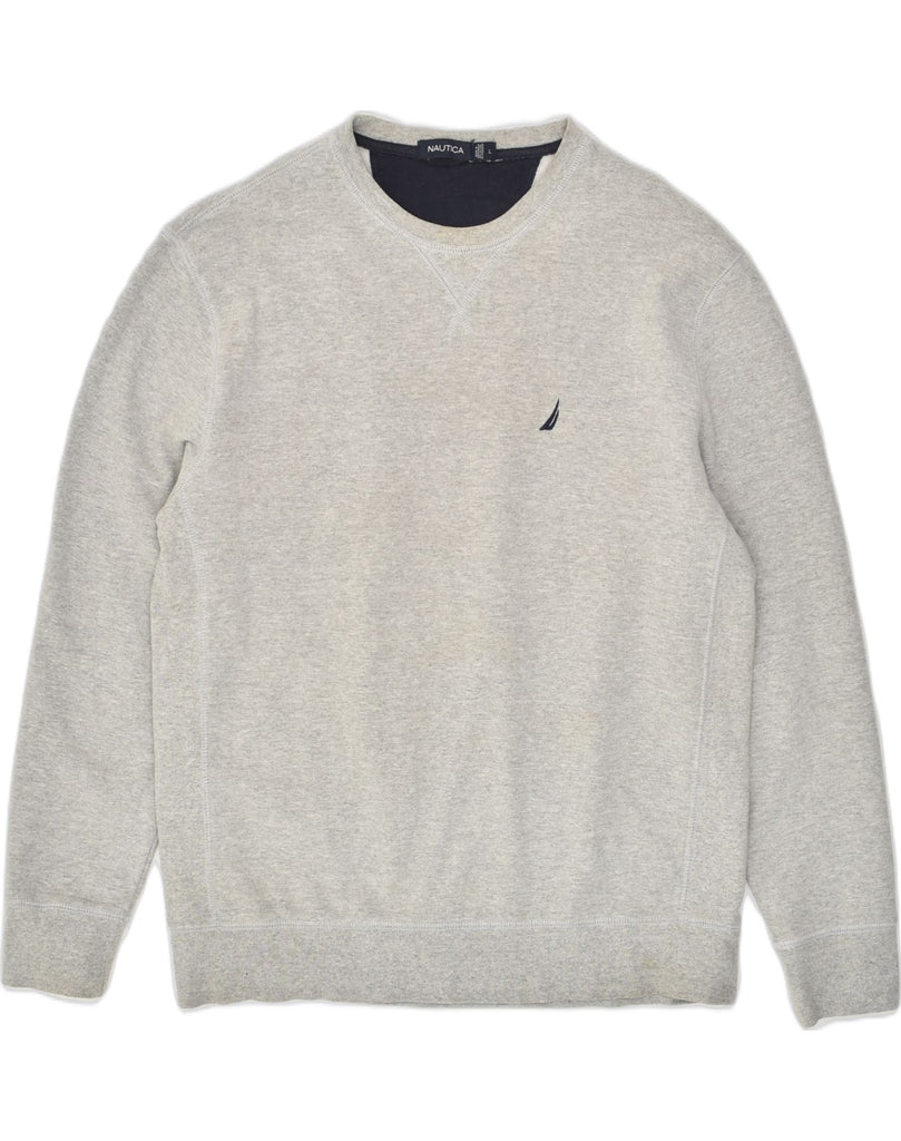 NAUTICA Mens Sweatshirt Jumper Large Grey Cotton | Vintage Nautica | Thrift | Second-Hand Nautica | Used Clothing | Messina Hembry 