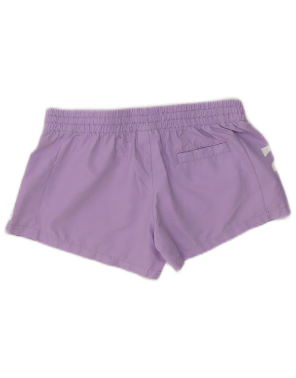 Billabong Girls Graphic Sport Shorts 9-10 Years Purple Polyester