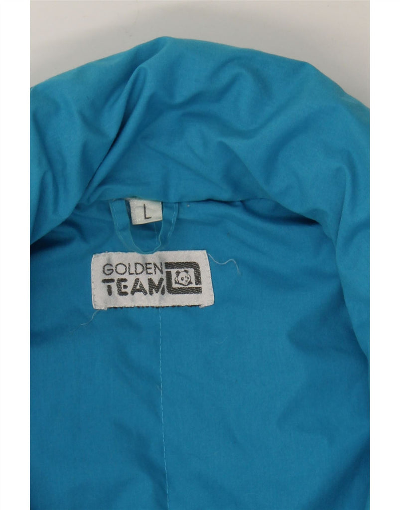 GOLDEN TEAM Mens Padded Jacket UK 40 Large Blue Cotton Vintage Golden Team and Second-Hand Golden Team from Messina Hembry 