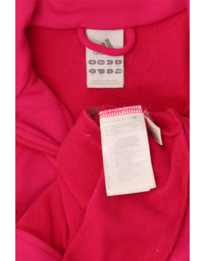 Adidas Womens Tracksuit Top Jacket UK 12 Medium Pink Polyester