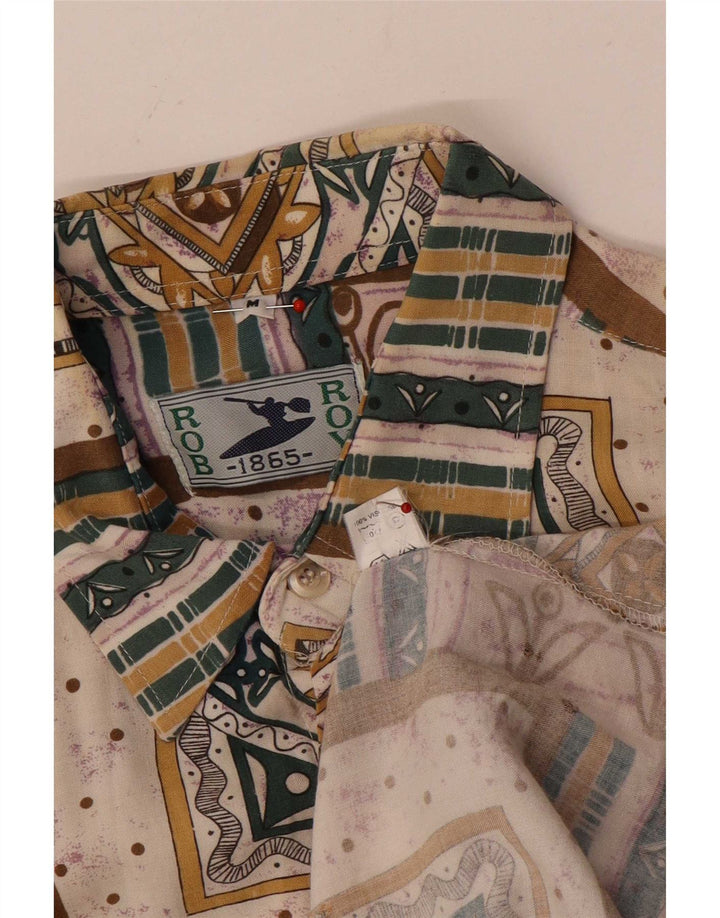 Rob Roy Mens Short Sleeve Shirt Medium Multicoloured Geometric Viscose