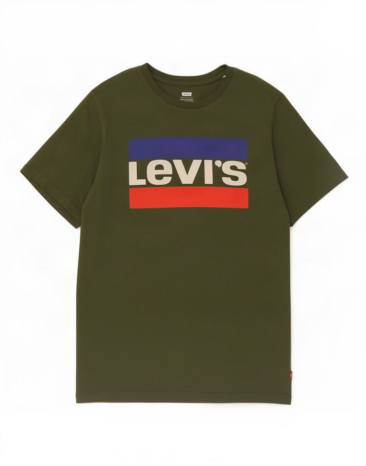 Levi's Mens Graphic T-Shirt Top Medium Khaki Cotton