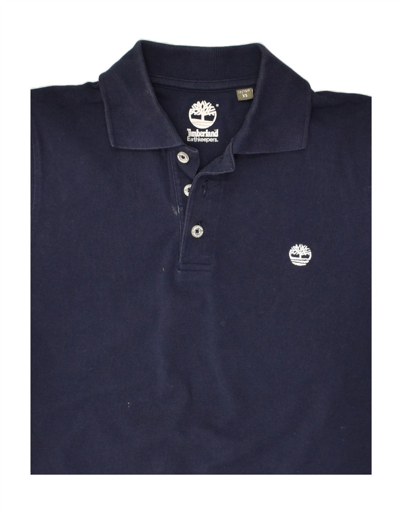 TIMBERLAND Boys Polo Shirt 11-12 Years XS  Navy Blue Cotton | Vintage Timberland | Thrift | Second-Hand Timberland | Used Clothing | Messina Hembry 