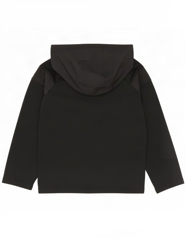 Nike Girls Zip Hoodie Sweater 10-11 Years Medium Black Colourblock