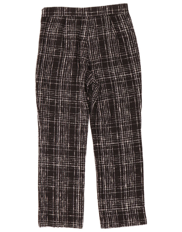 Zara Womens Straight Casual Trousers XS W24 L26 Black Check