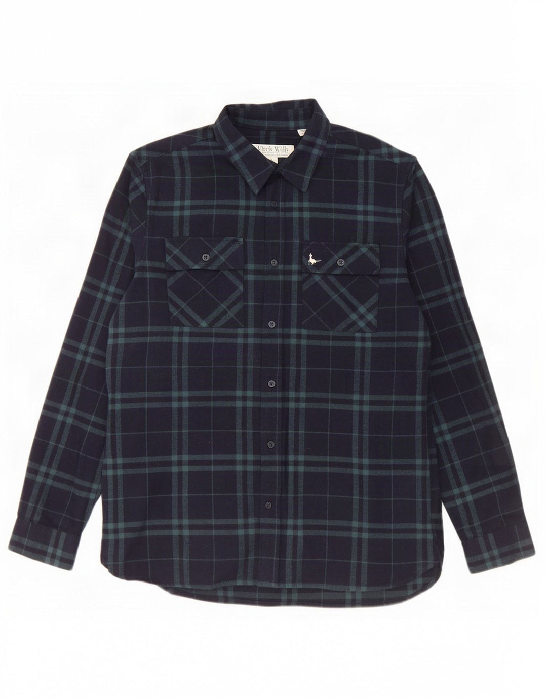 Jack Wills Mens Classic Fit Flannel Shirt Small Navy Blue Check Cotton