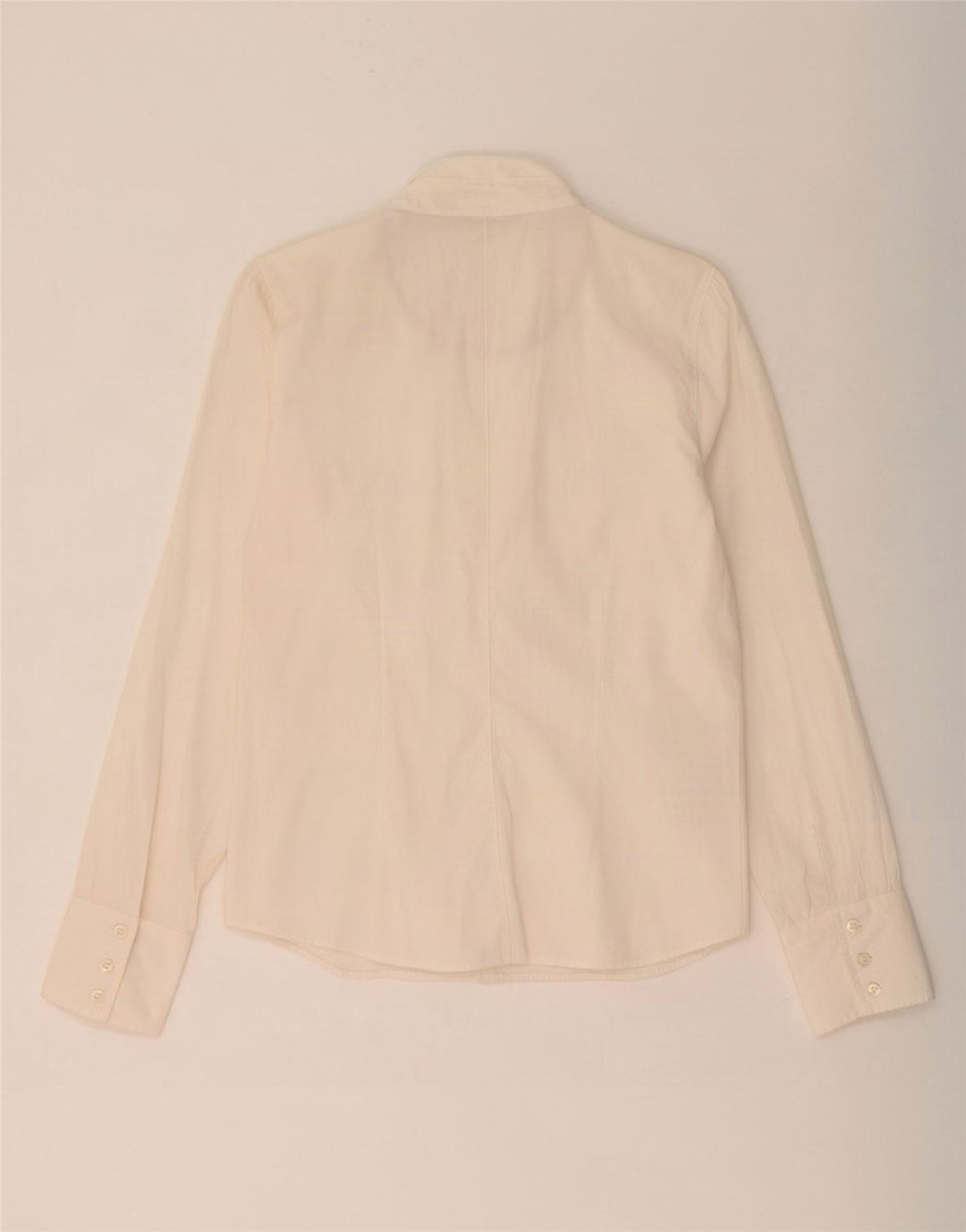 Tommy Hilfiger Womens Ruffle Front Shirt US 12 Large White Cotton