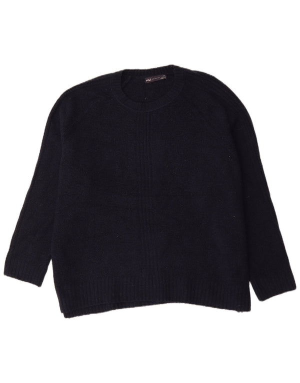 Marks & Spencer Womens Crew Neck Jumper Sweater UK 18 XL Navy Blue