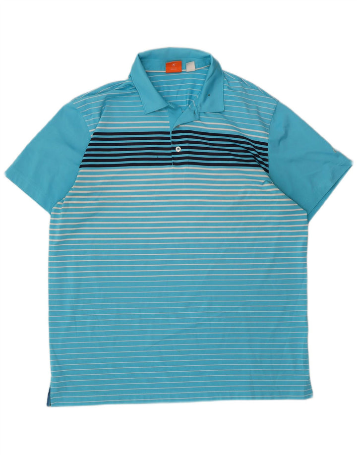 PUMA Mens Polo Shirt Large Blue Striped