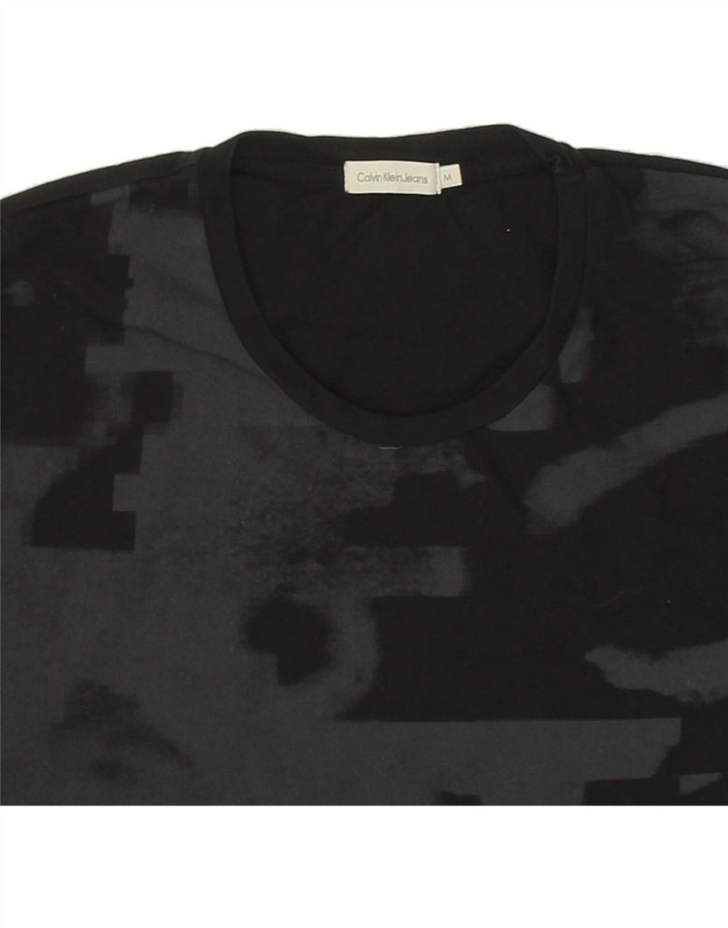 CALVIN KLEIN Mens T-Shirt Top Medium Black Geometric Cotton | Vintage Calvin Klein | Thrift | Second-Hand Calvin Klein | Used Clothing | Messina Hembry 